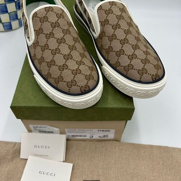 Man Gucci tennis low top 1977 sneakers size 11.5 made in Italy - Picture 4 of 11